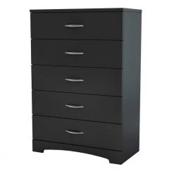 Step One 5-Drawer Pure Black Chest of Drawers by South Shore