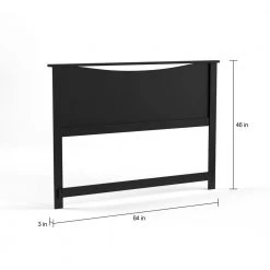 Step One Full/Queen-Size Headboard in Pure Black by South Shore -South Shore Shop pure black south shore headboards 3107270 66 1000