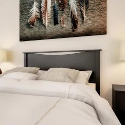 Step One Full/Queen-Size Headboard in Pure Black by South Shore -South Shore Shop pure black south shore headboards 3107270 c3 1000