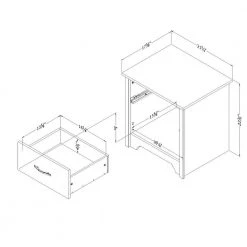 Fusion 1-Drawer Pure Black Nightstand by South Shore -South Shore Shop pure black south shore nightstands 9008062 40 1000
