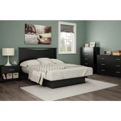 Gramercy Pure Black Full/Queen Platform by South Shore -South Shore Shop pure black south shore platform beds 10220 31 1000