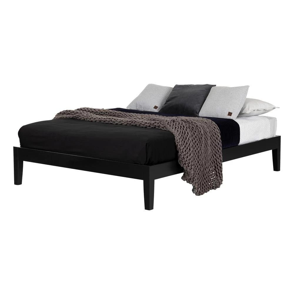 Vito Pure Black Full Size Platform Bed 56.5 in. W by South Shore 7 Vito Pure Black Full Size Platform Bed 56.5 in. W by South Shore - Image 7