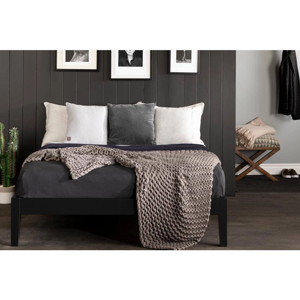 Vito Pure Black Full Size Platform Bed 56.5 in. W by South Shore 9 Vito Pure Black Full Size Platform Bed 56.5 in. W by South Shore - Image 9
