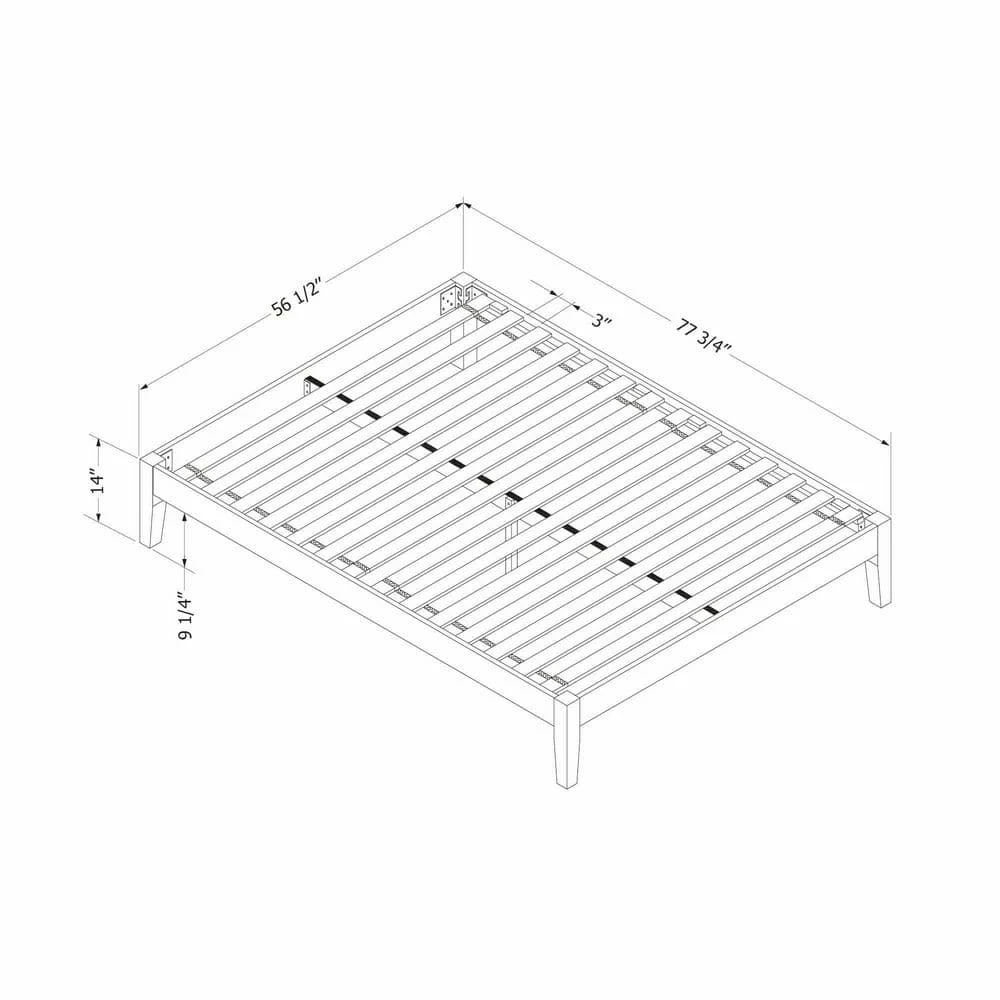 Vito Pure Black Full Size Platform Bed 56.5 in. W by South Shore 8 Vito Pure Black Full Size Platform Bed 56.5 in. W by South Shore - Image 8