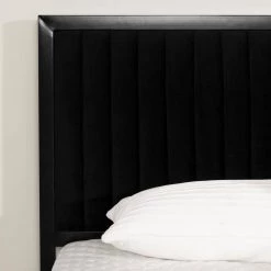 Flam Pure Black Finish Queen size Bed 63in W. with Headboard by South Shore -South Shore Shop pure black south shore platform beds 14013 44 1000