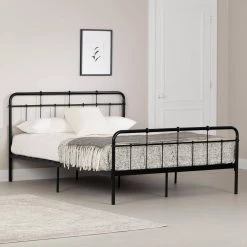 Tassio Pure Black Full Size Bed 55.75 in. W with Headboard by South Shore -South Shore Shop pure black south shore platform beds 14116 c3 1000