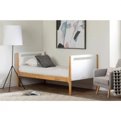 Bebble Pure White and Exotic Light Wood Twin Bed by South Shore -South Shore Shop pure white and exotic light wood south shore bunk beds 12244 76 1000