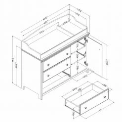 Cotton Candy Pure White and Rustic Oak Changing Table by South Shore -South Shore Shop pure white and rustic oak south shore changing tables 12742 fa 1000