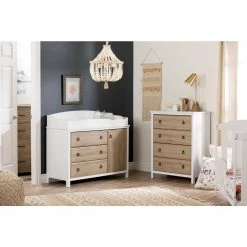 Catimini 4-Drawer Pure White and Rustic Oak Chest by South Shore -South Shore Shop pure white and rustic oak south shore kids dressers 10625 31 1000