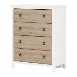 Catimini 4-Drawer Pure White and Rustic Oak Chest by South Shore -South Shore Shop pure white and rustic oak south shore kids dressers 10625 c3 1000