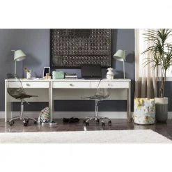 47.5 in. Pure White/Gray Rectangular 2 -Drawer Writing Desk with Storage by South Shore -South Shore Shop pure white gray south shore writing desks 10536 1f 1000