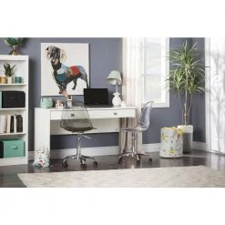 47.5 in. Pure White/Gray Rectangular 2 -Drawer Writing Desk with Storage by South Shore -South Shore Shop pure white gray south shore writing desks 10536 31 1000