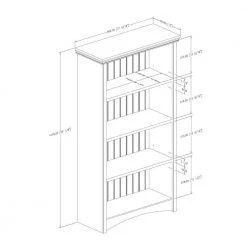 58.13 in. Pure White Faux Wood 4-shelf Standard Bookcase with Adjustable Shelves by South Shore -South Shore Shop pure white south shore bookcases bookshelves 10219 44 1000