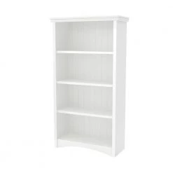 58.13 in. Pure White Faux Wood 4-shelf Standard Bookcase with Adjustable Shelves by South Shore -South Shore Shop pure white south shore bookcases bookshelves 10219 76 1000