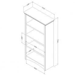 57.62 in. Pure White Faux Wood 4-shelf Standard Bookcase with Adjustable Shelves by South Shore -South Shore Shop pure white south shore bookcases bookshelves 7360767 40 1000