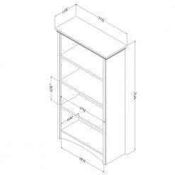 57.62 in. Pure White Faux Wood 4-shelf Standard Bookcase with Adjustable Shelves by South Shore -South Shore Shop pure white south shore bookcases bookshelves 7360767 c3 1000