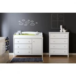 Cotton Candy 3-Drawer Pure White Changing Table by South Shore -South Shore Shop pure white south shore changing tables 3250333 1f 1000
