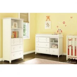 Little Smileys 4-Drawer Pure White Changing Table by South Shore -South Shore Shop pure white south shore changing tables 3740337 31 1000