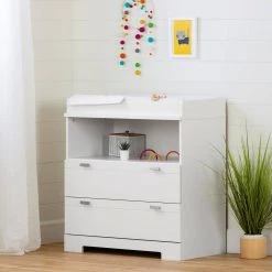 Reevo 2-Drawer Pure White Changing Table by South Shore -South Shore Shop pure white south shore changing tables 3840330 c3 1000