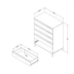 Kanagane 5-Drawer Pure White Chest of Drawers by South Shore -South Shore Shop pure white south shore chest of drawers 12130 44 1000
