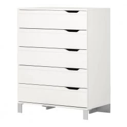 Kanagane 5-Drawer Pure White Chest of Drawers by South Shore