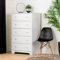 Vito 5-Drawer Pure White Chest of Drawers by South Shore -South Shore Shop pure white south shore chest of drawers 3150035 31 1000