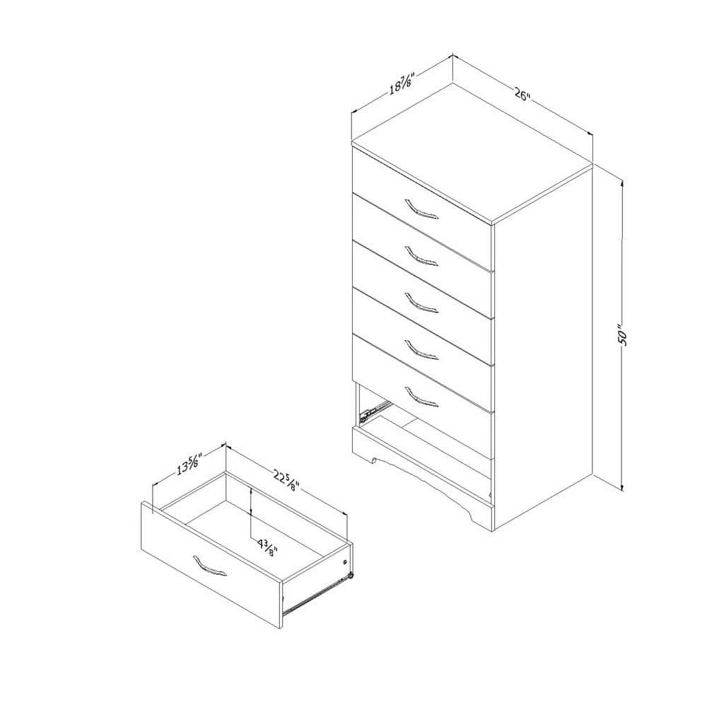 Step One 6-Drawer Pure White Chest by South Shore 2 Step One 6-Drawer Pure White Chest by South Shore - Image 2