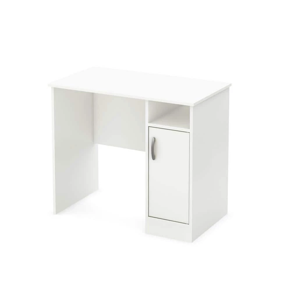 33.8 in. Rectangular Pure White Computer Desks with Storage Door by South Shore 1 33.8 in. Rectangular Pure White Computer Desks with Storage Door by South Shore