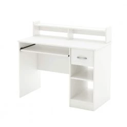41 in. Pure White Rectangular 1 -Drawer Computer Desk with Keyboard Tray by South Shore