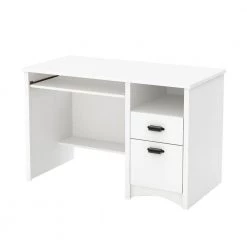 47.5 in. Pure White Rectangular 2 -Drawer Computer Desk with File Storage by South Shore