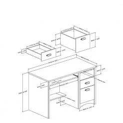 47.5 in. Pure White Rectangular 2 -Drawer Computer Desk with File Storage by South Shore -South Shore Shop pure white south shore computer desks 7360070 77 1000