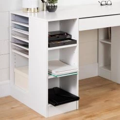 53.5 in. Pure White Rectangular 2 -Drawer Computer Desk with Adjustable Shelves by South Shore -South Shore Shop pure white south shore computer desks 7550727 1f 1000