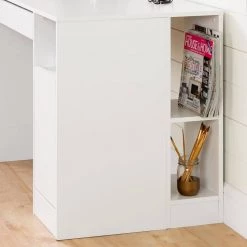 53.5 in. Pure White Rectangular 2 -Drawer Computer Desk with Adjustable Shelves by South Shore -South Shore Shop pure white south shore computer desks 7550727 4f 1000