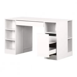 53.5 in. Pure White Rectangular 2 -Drawer Computer Desk with Adjustable Shelves by South Shore -South Shore Shop pure white south shore computer desks 7550727 c3 1000