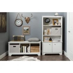 Vito Pure White Storage Bench by South Shore -South Shore Shop pure white south shore dining benches 10327 31 1000