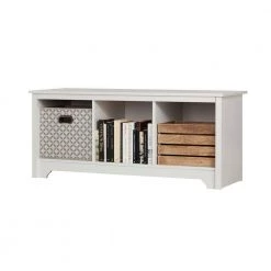 Vito Pure White Storage Bench by South Shore -South Shore Shop pure white south shore dining benches 10327 77 1000