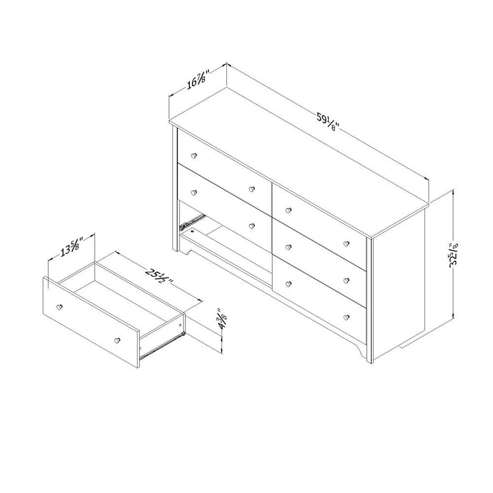 Vito 6-Drawer Pure White Dresser by South Shore 3 Vito 6-Drawer Pure White Dresser by South Shore - Image 3