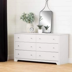 Vito 6-Drawer Pure White Dresser by South Shore 13 Vito 6-Drawer Pure White Dresser by South Shore -South Shore Shop pure white south shore dressers 3150010 4f 1000