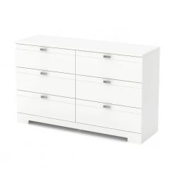 Reevo 6-Drawer Pure White Dresser by South Shore