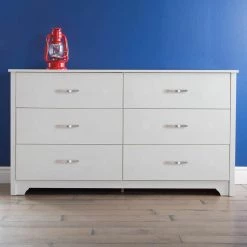 Fusion 6-Drawer Pure White Dresser by South Shore