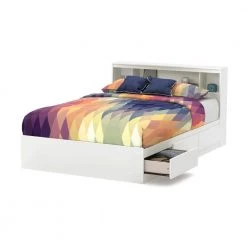 Reevo Full Mattress Bed With Bookcase Headboard 54 in. by South Shore