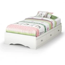 Tiara 3-Drawer Pure White Twin-Size Storage Bed by South Shore
