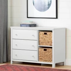 Cotton Candy 3-Drawer Pure White Dresser by South Shore
