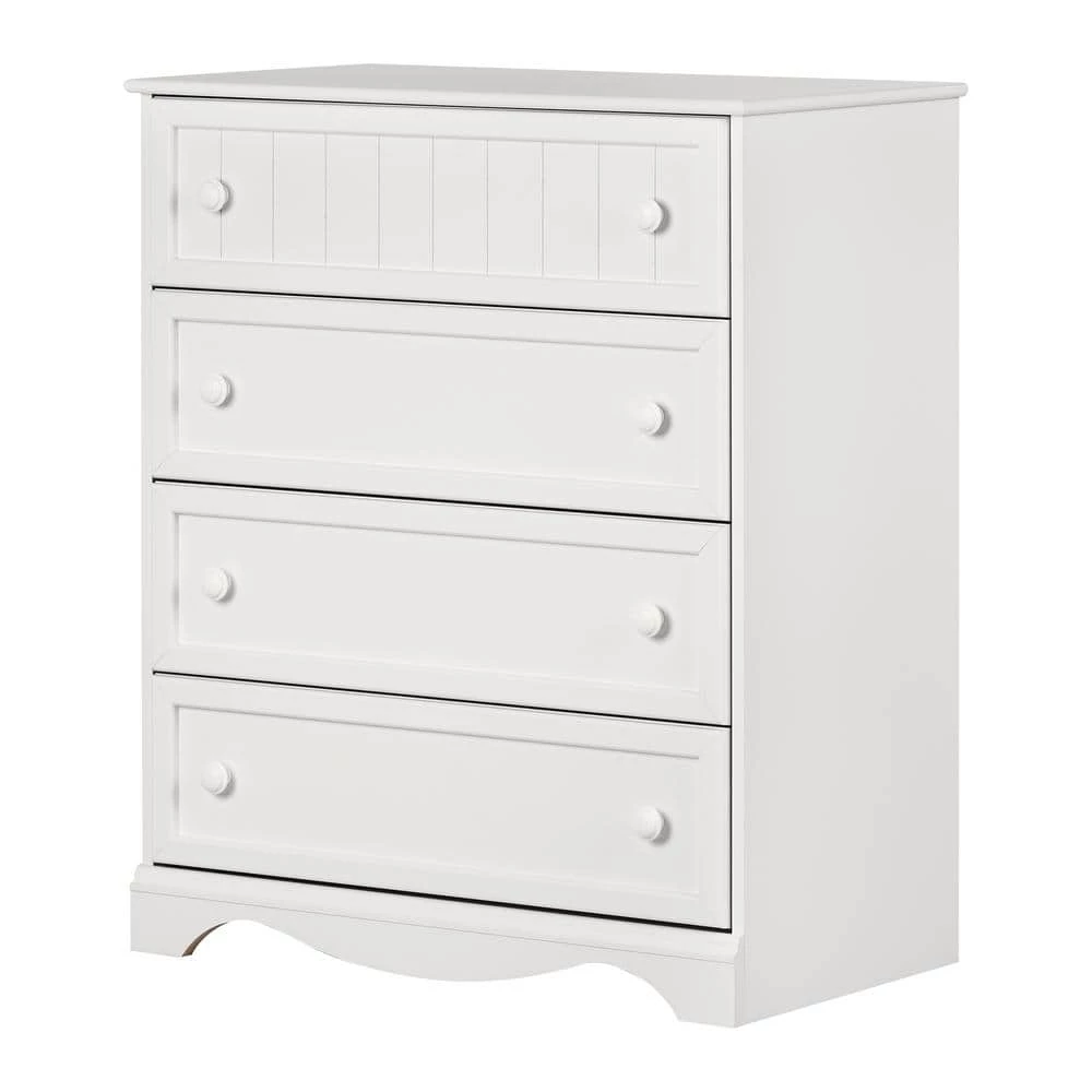 Savannah 4-Drawer Pure White Chest by South Shore 1 Savannah 4-Drawer Pure White Chest by South Shore
