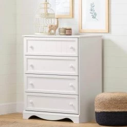 Savannah 4-Drawer Pure White Chest by South Shore 12 Savannah 4-Drawer Pure White Chest by South Shore -South Shore Shop pure white south shore kids dressers 3580034 c3 1000