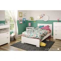 Reevo 2-Drawer Pure White Nightstand by South Shore 13 Reevo 2-Drawer Pure White Nightstand by South Shore -South Shore Shop pure white south shore kids nightstands 3840060 1f 1000