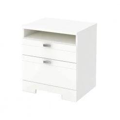 Reevo 2-Drawer Pure White Nightstand by South Shore