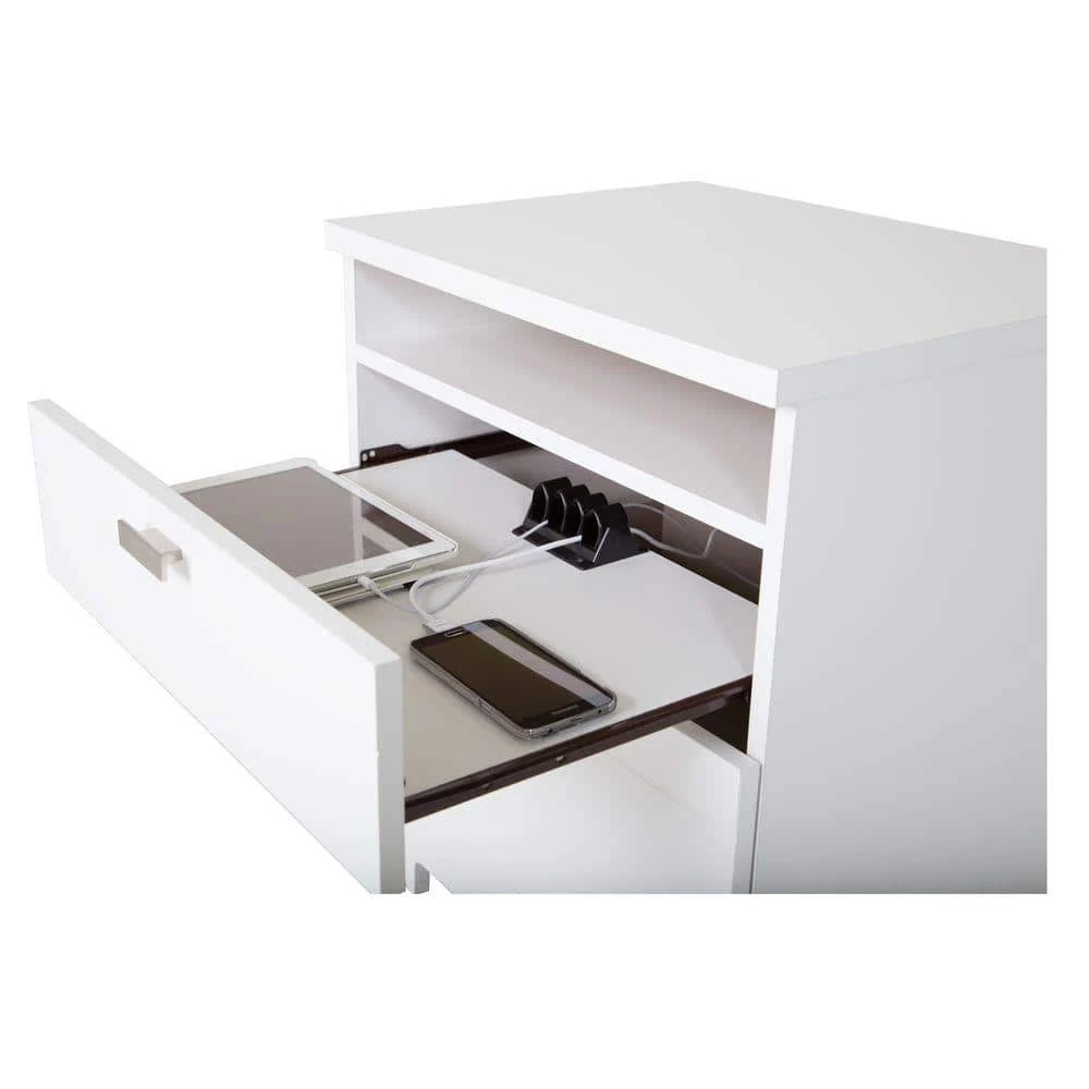 Reevo 2-Drawer Pure White Nightstand by South Shore 4 Reevo 2-Drawer Pure White Nightstand by South Shore - Image 4