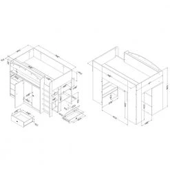 Tiara 4-Drawer Pure White Twin-Size Loft Bed by South Shore -South Shore Shop pure white south shore loft beds 10523 40 1000