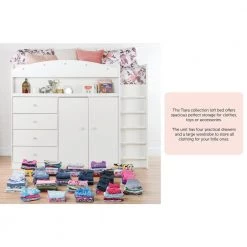 Tiara 4-Drawer Pure White Twin-Size Loft Bed by South Shore -South Shore Shop pure white south shore loft beds 10523 77 1000